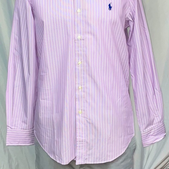 Polo by Ralph Lauren Purple Striped Casual Button Down Shirt - Picture 3 of 7